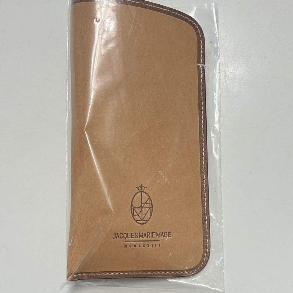 Brand New Jacques MarieMage Leather Glasses Case Tan Brown